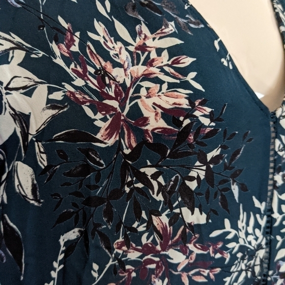 𝅺parker silk blouse v neck floral xs - Picture 5 of 16